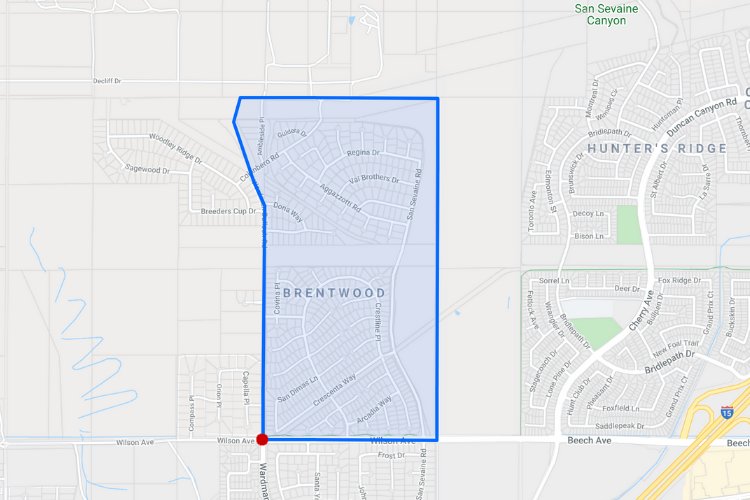 Brentwood boundaries map | homes sale brentwood | Alvin Tapia