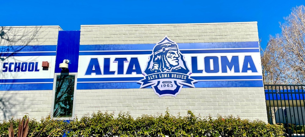 Alta Loma High School building with white and blue paint-Homes for Sale in Alta Loma High School Boundaries-Featured Image-Alvin Tapia
