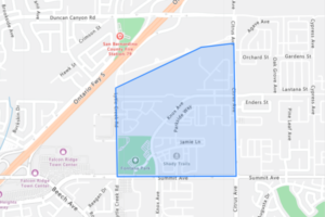 Shady Trails boundaries map | Homes For Sale In Shady Trails Fontana | Alvin Tapia